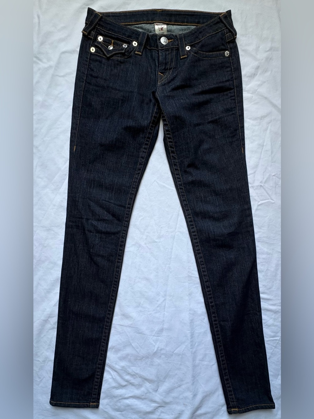 True Religion Women's Skinny Jeans Size 28 Body Rinse Dark Wash Made in Mexico
